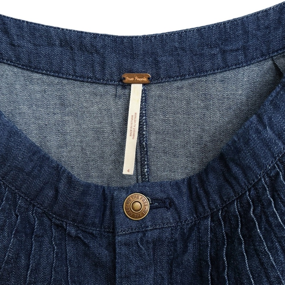 Free People Pleated Denim Maxi Skirt - Picture 5 of 7